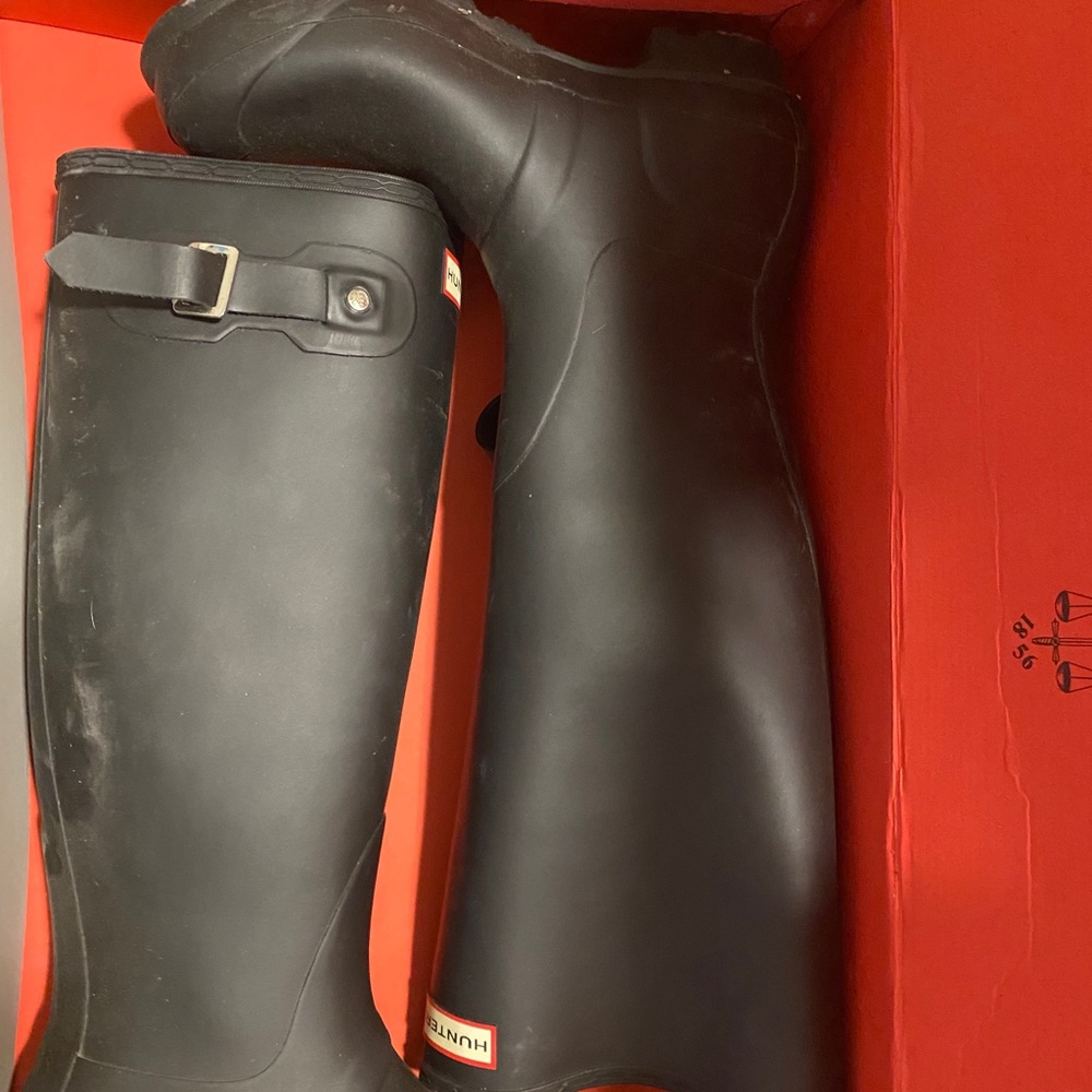 Black Hunter Boots Size 8